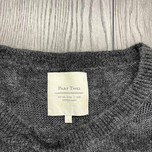 Part Two Mohair Small Grey Dress Knit Designer Striped - Picture 4 of 10